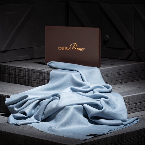 Ice Blue Wool Silk Scarf