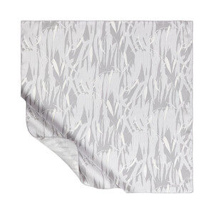 Ice White Dark Garden Print Silk Twill Scarf - Thumbnail