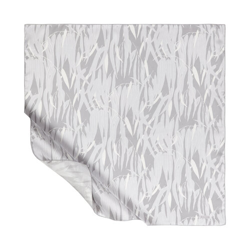 Ice White Dark Garden Print Silk Twill Scarf