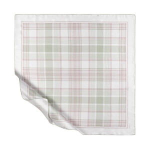 Ice White London Plaid Silk Twill Scarf - Thumbnail