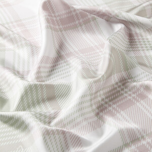 Ice White London Plaid Silk Twill Scarf - Thumbnail