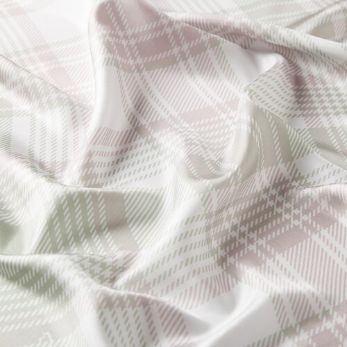 Ice White London Plaid Silk Twill Scarf