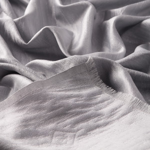 Ice White Lurex Silk Scarf - Thumbnail
