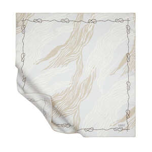 Ice White Moss Twill Silk Scarf - Thumbnail