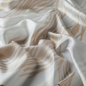 Ice White Moss Twill Silk Scarf - Thumbnail