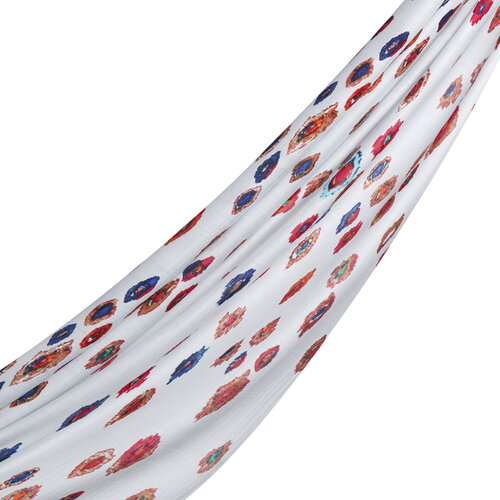 Ice White Murano Print Scarf