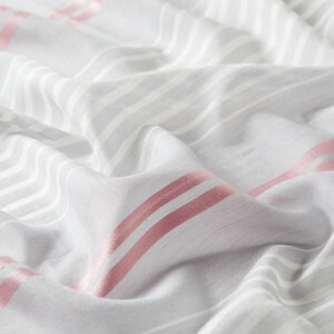 ipekevi - Ice White Perspective Line Pattern Cotton Silk Scarf (1)