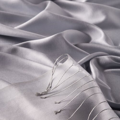 Ice White Reversible Silk Neck Scarf