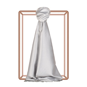 Ice White Reversible Silk Scarf - Thumbnail