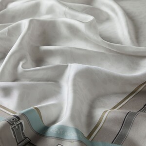 ipekevi - Ice White Riding Twill Silk Scarf (1)