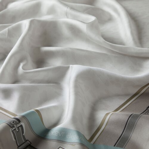 Ice White Riding Twill Silk Scarf