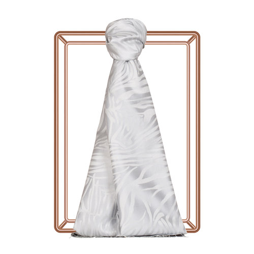 Ice White Zebra Jacquard Silk Scarf