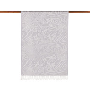 Ice White Zebra Jacquard Silk Scarf - Thumbnail