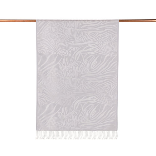 Ice White Zebra Jacquard Silk Scarf