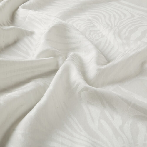 Ice White Zebra Print Cotton Silk Scarf