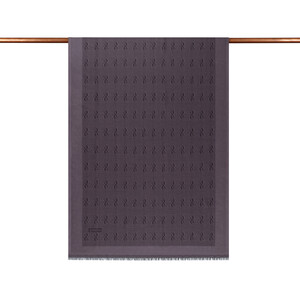 ipekevi - İncir Moru İE Monogram Pamuk İpek Şal (1)