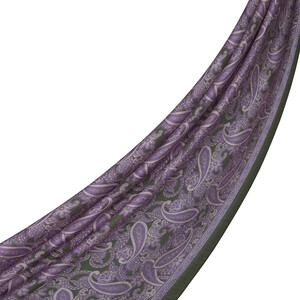 ipekevi - İncir Moru Mezopotamya Model 01 Desenli Tensel Şal