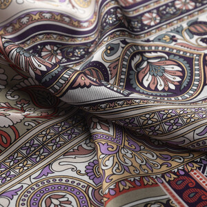 İncir Moru Topkapı Saten İpek Mendil - Thumbnail