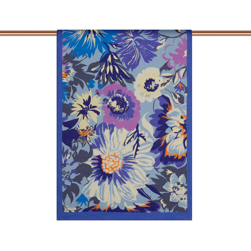 Indigo Blue Nihavent Print Tencel Scarf