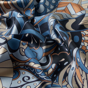 ipekevi - Indigo Carnival Twill Silk Scarf (1)