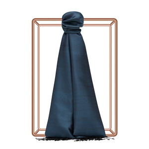 Indigo Charcoal Reversible Silk Scarf - Thumbnail