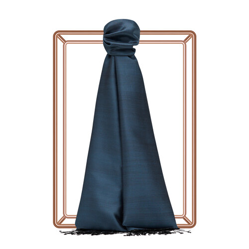 Indigo Charcoal Reversible Silk Scarf