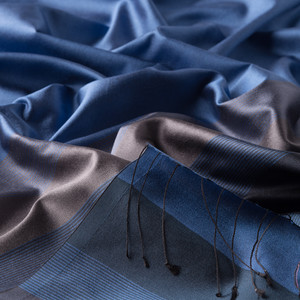 Indigo Elitist Striped Silk Scarf - Thumbnail