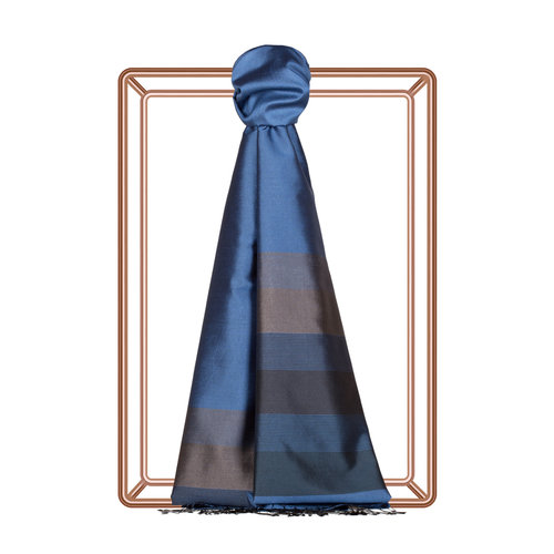 Indigo Elitist Striped Silk Scarf