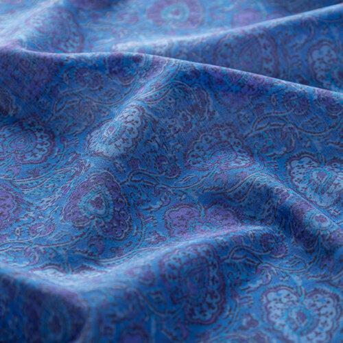 Indigo Emerald Garden Cotton Scarf
