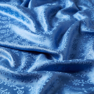 ipekevi - Indigo Golden Horn Pattern Silk Scarf Shawl (1)