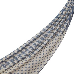 ipekevi - شال صوف وحرير تصميم هندسي لون أزرق