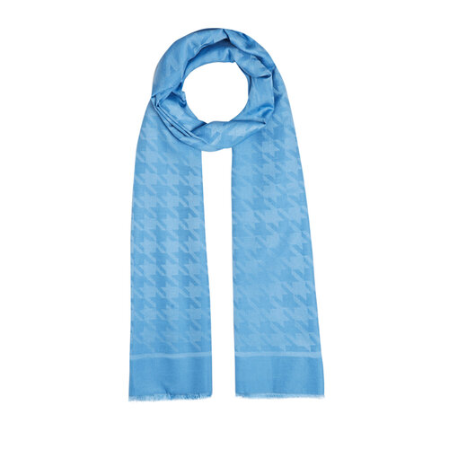 Indigo Houndstooth Cotton Silk Scarf