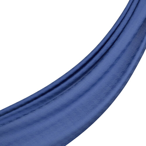 Indigo Houndstooth Patterned Wool Silk Scarf