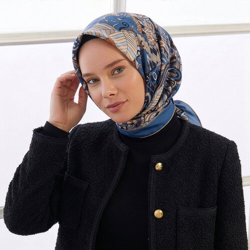 Indigo Karnaval Tivil İpek Eşarp