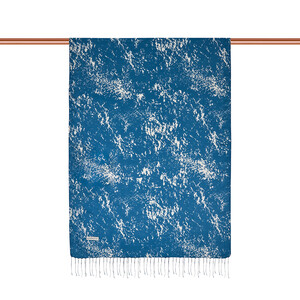 ipekevi - Indigo Marble Print Silk Scarf (1)