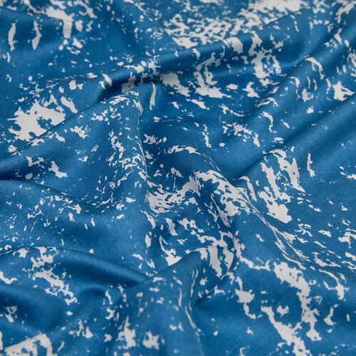 Indigo Marble Print Silk Scarf