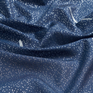 Indigo Metallic Dotted Cotton Silk Scarf - Thumbnail