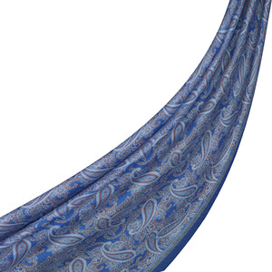 ipekevi - Indigo Mezopotamya Model 01 Desenli Tensel Şal