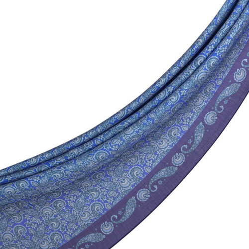 Indigo Mezopotamya Model 02 Desenli Tensel Şal 
