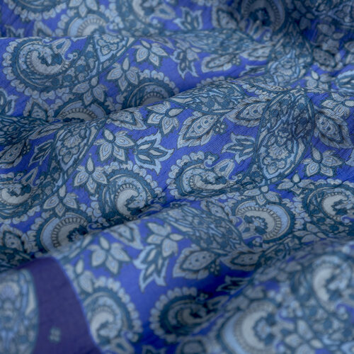 Indigo Mezopotamya Model 02 Desenli Tensel Şal 