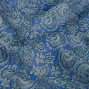 ipekevi - Indıgo Mezopotamya Model 02 Print Tencel Scarf (1)