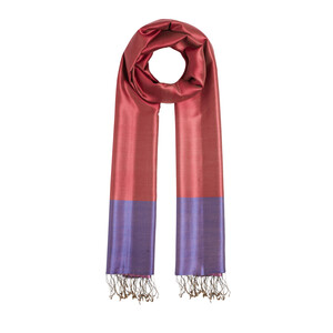 Indigo Misty Lilac Reversible Silk Scarf - Thumbnail