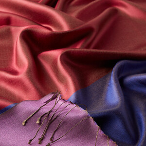 Indigo Misty Lilac Reversible Silk Scarf - Thumbnail