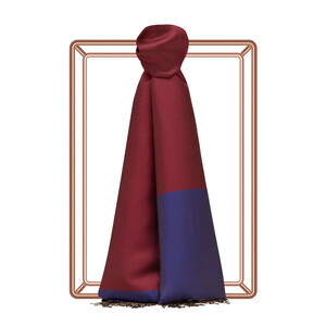 ipekevi - Indigo Misty Lilac Reversible Silk Scarf (1)