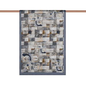 ipekevi - Indigo Mono Mosaic Print Tencel Scarf (1)