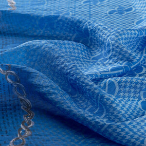 Indıgo Mono Ring Print Tencel Scarf - Thumbnail