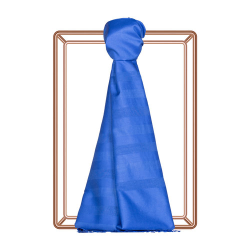 Indigo Mono Striped Silk Scarf