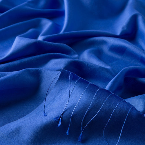 Indigo Mono Striped Silk Scarf