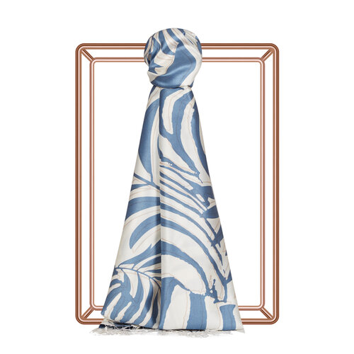 Indigo Palm Springs Print Silk Scarf