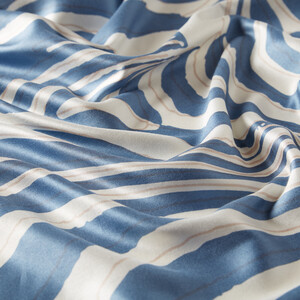 Indigo Palm Springs Print Silk Scarf - Thumbnail